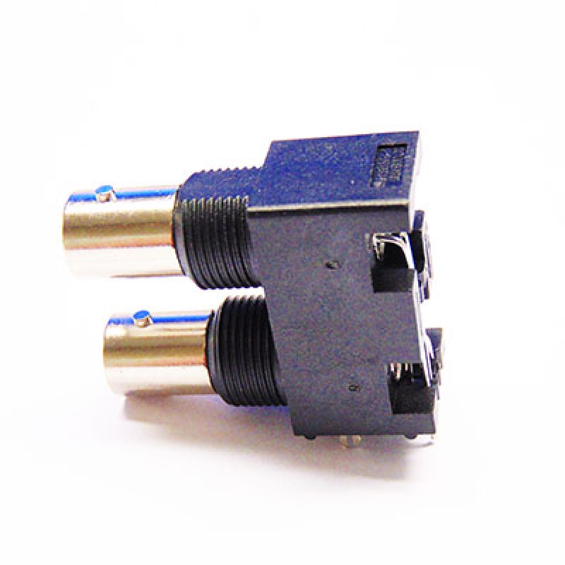 Dual Port Vertical BNC Socket Connector from Cambridge Electronics